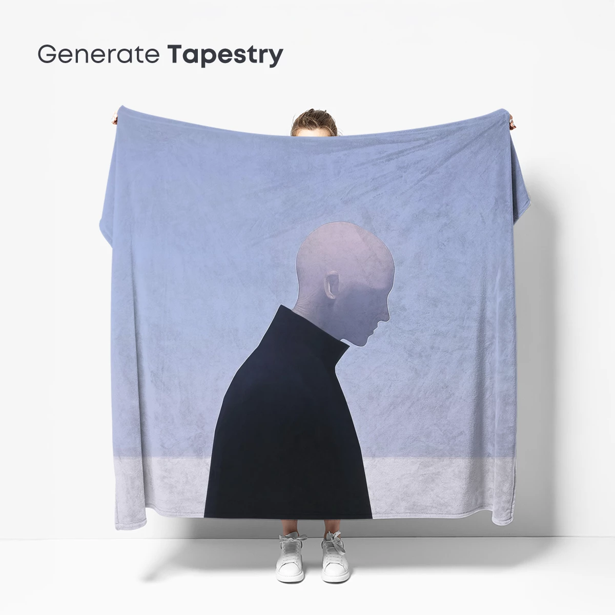 Eternal Solitude: Cloaked Figure in Vast White - Image 5