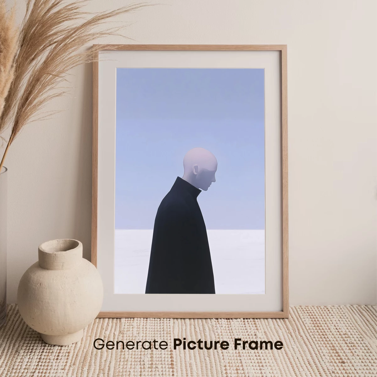 Eternal Solitude: Cloaked Figure in Vast White - Image 7