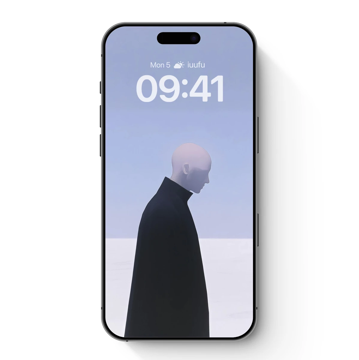 Eternal Solitude: Cloaked Figure in Vast White