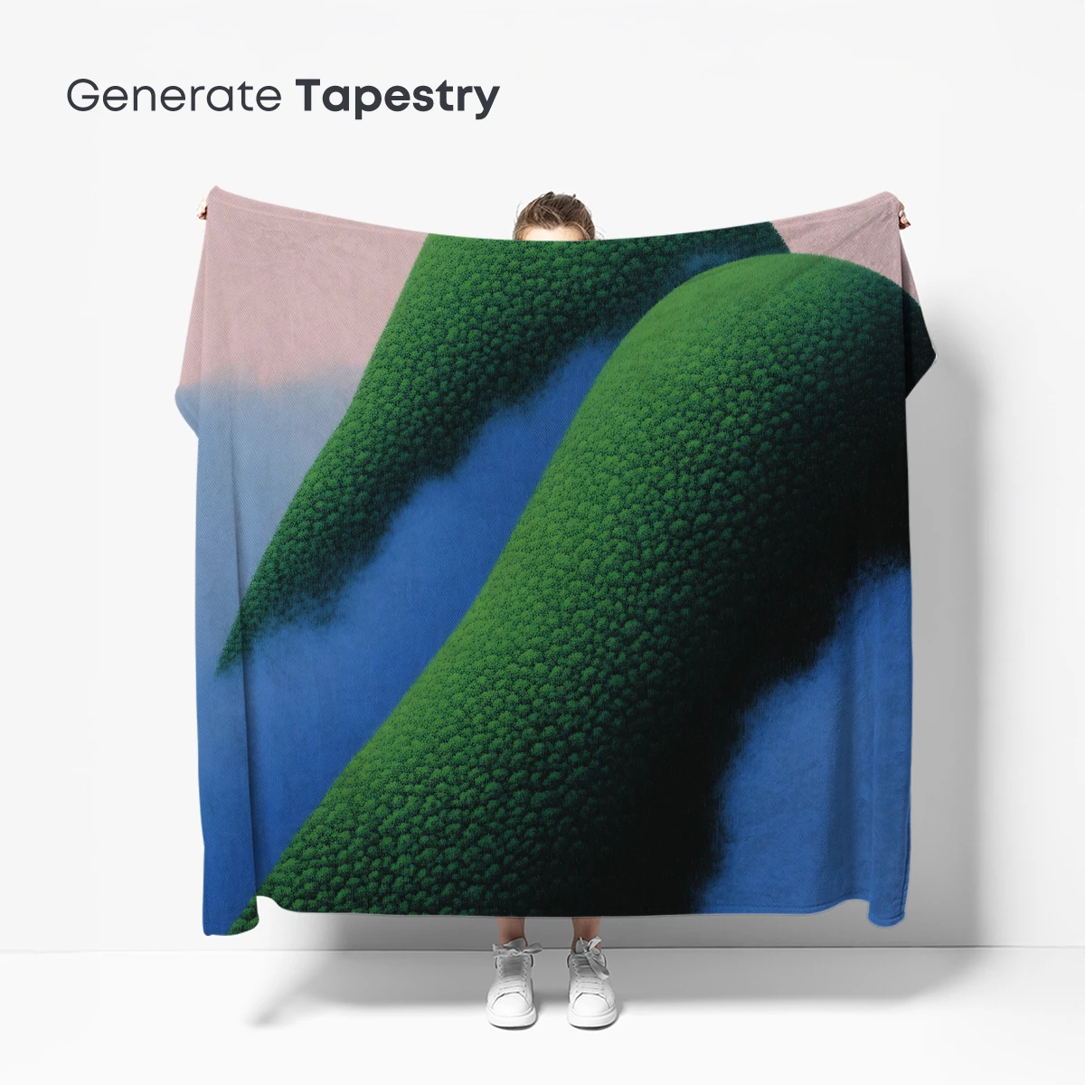 Emerald Waves: Textured Mountains in Dreamy Hues - Image 5