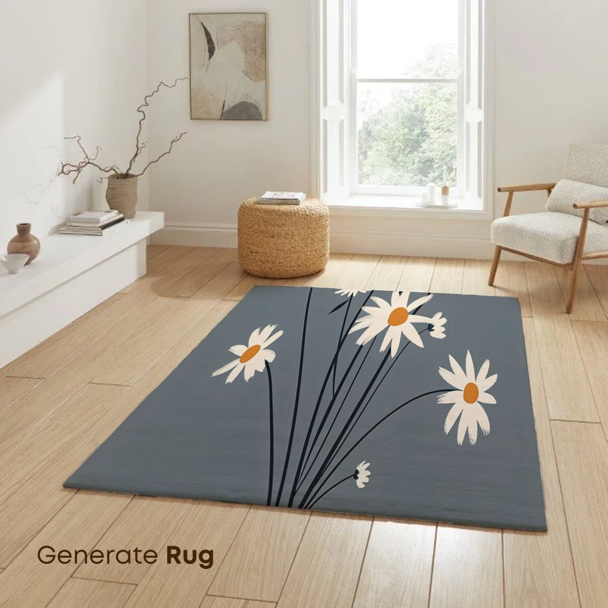 Elegant Daisies in Midnight Vase - Image 6