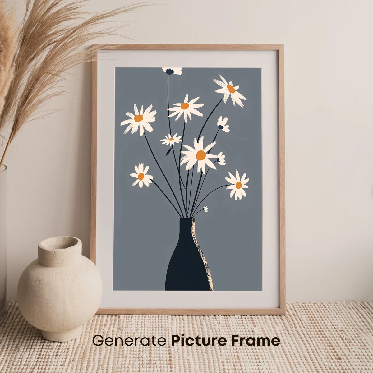 Elegant Daisies in Midnight Vase - Image 7