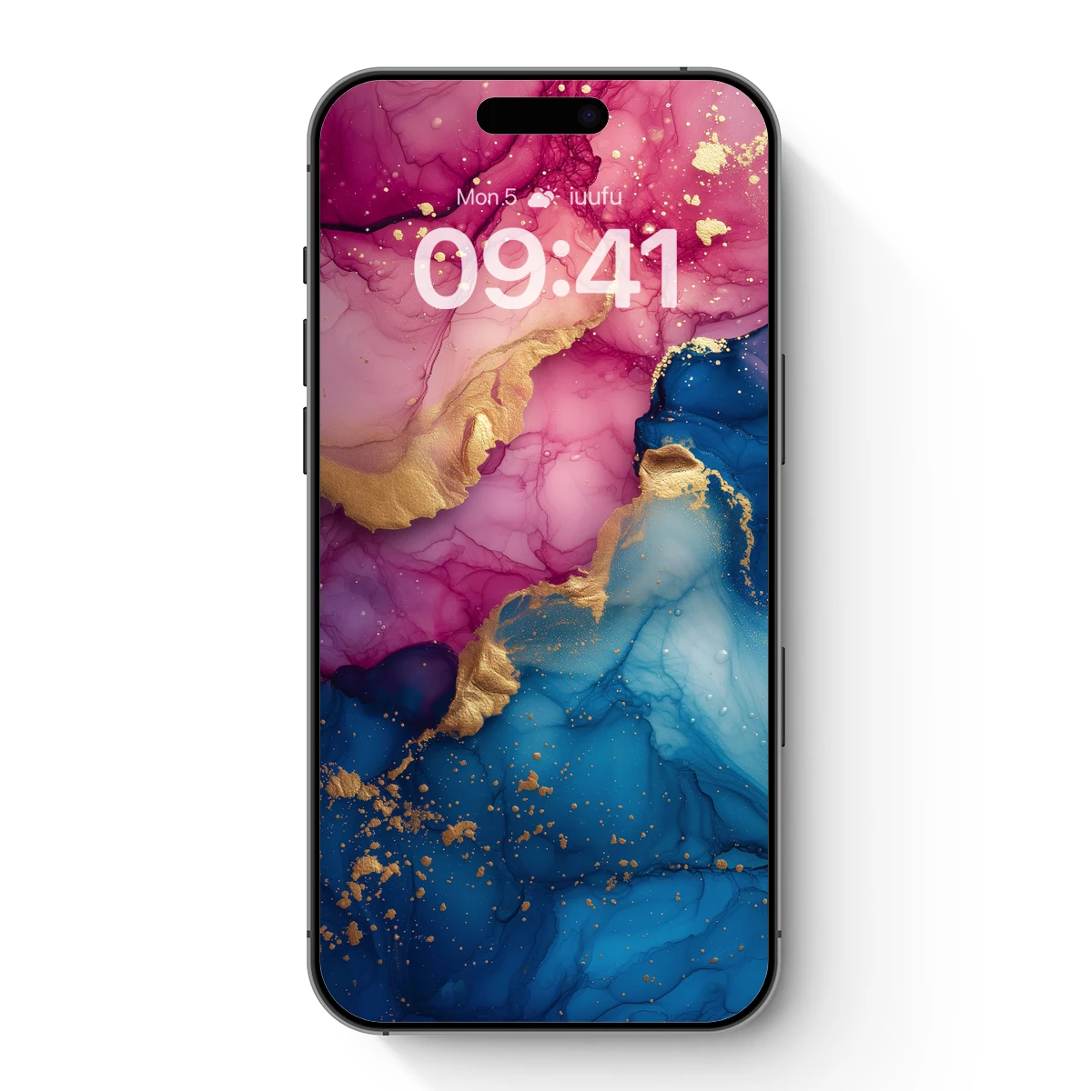 Gold Fusion: Pink and Blue Abstract Elegance