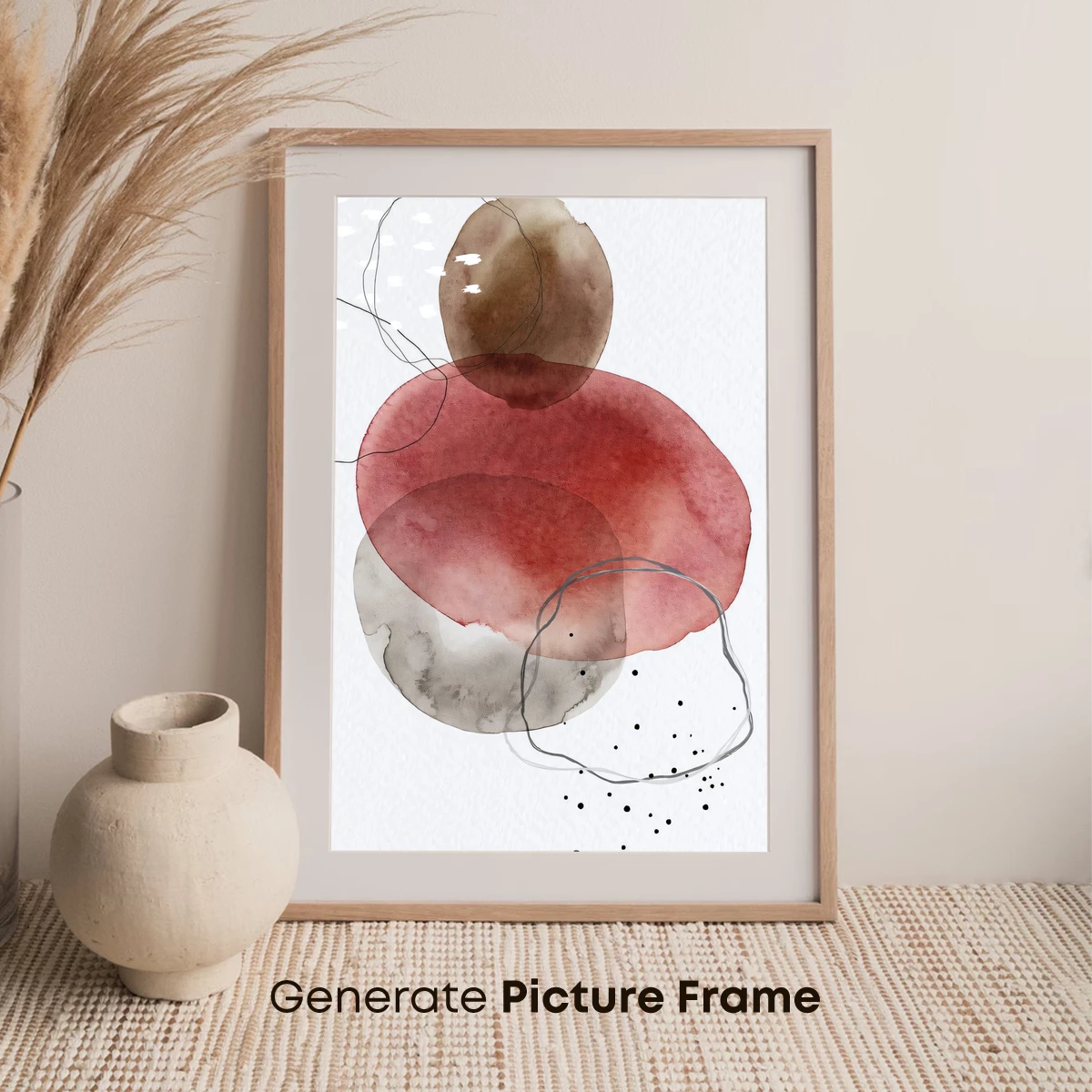 Abstract Watercolor Harmony: Interlocking Circles - Image 7