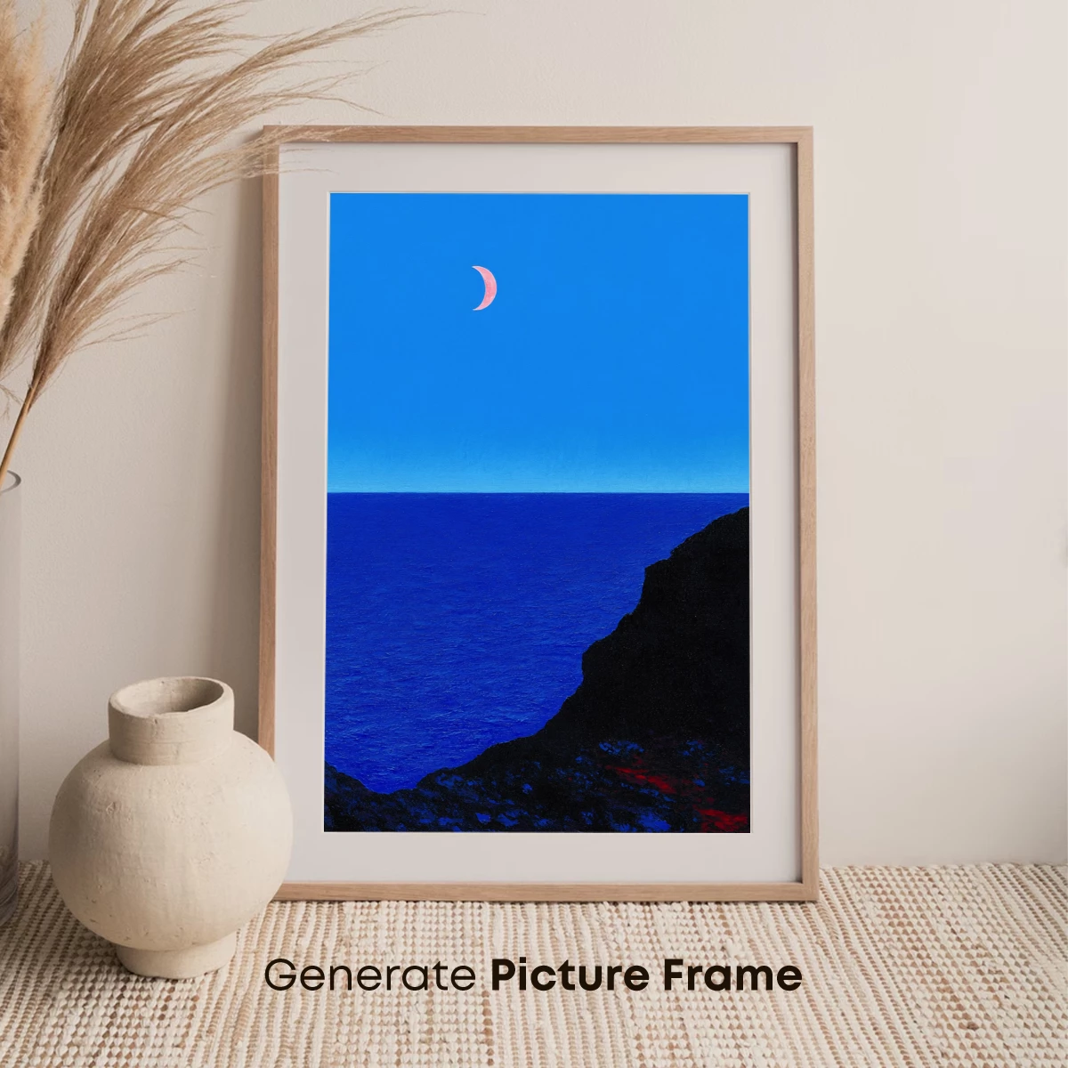 Crimson Crescent Over Abyssal Blue - Image 7