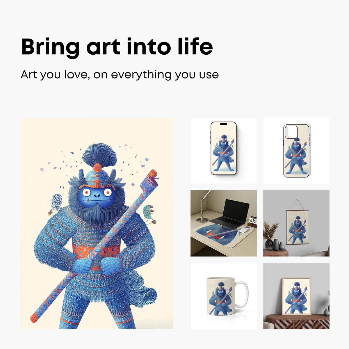 Blue Beast Warrior: Mythical Folklore Art - Image 2