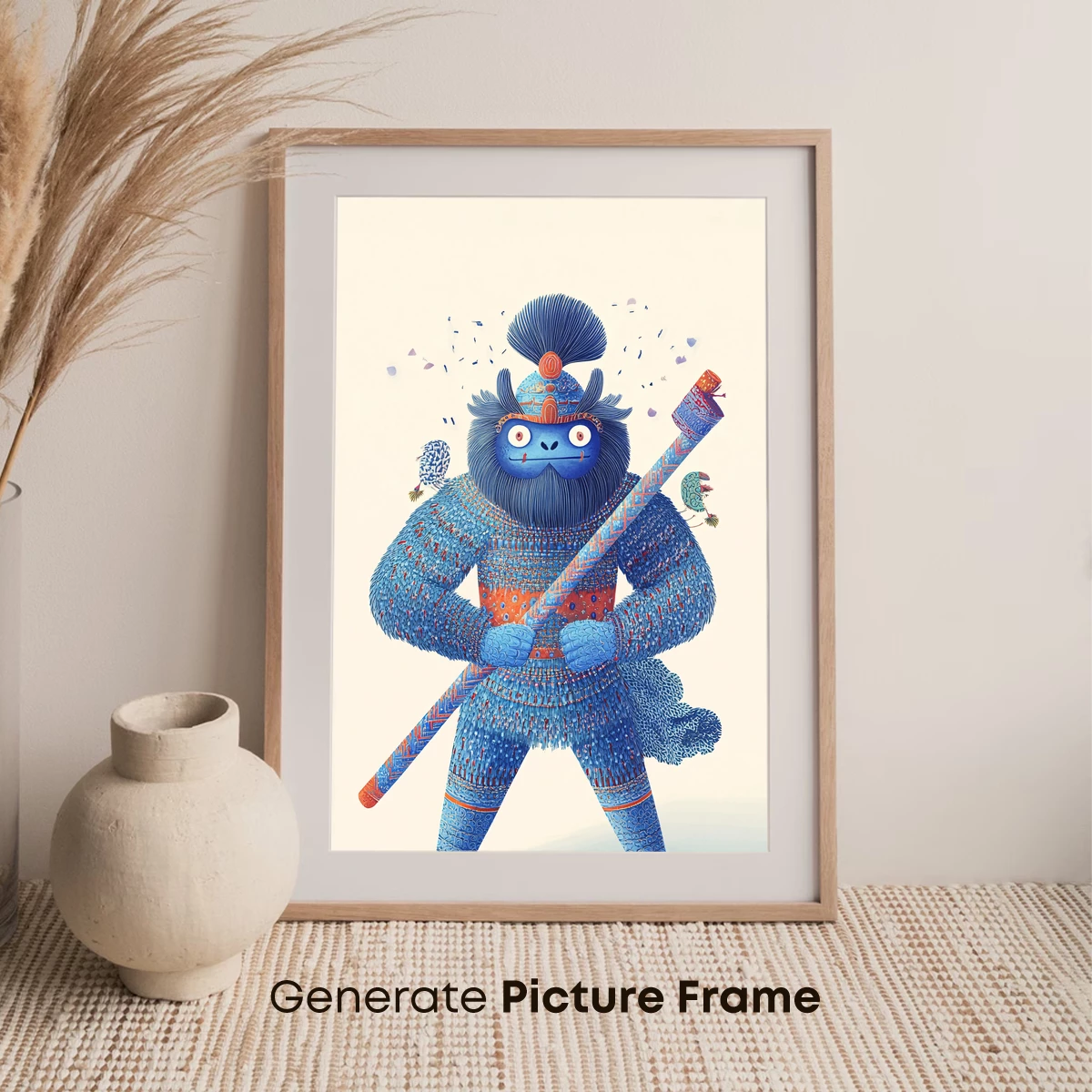 Blue Beast Warrior: Mythical Folklore Art - Image 7