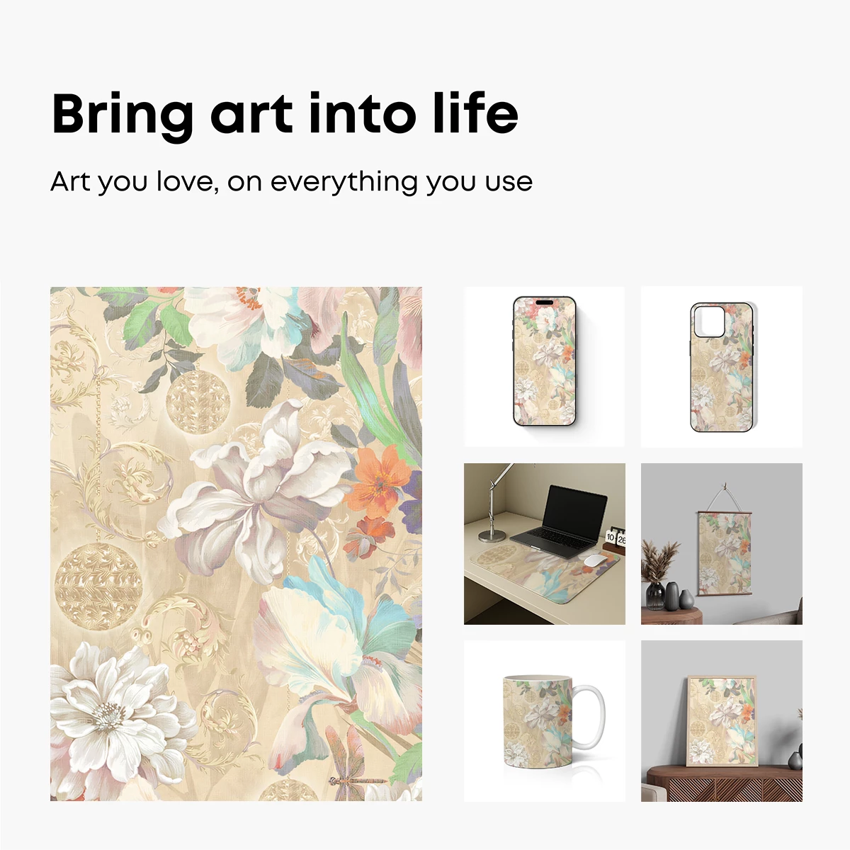 Ethereal Floral Symphony in Pastel Hues - Image 2