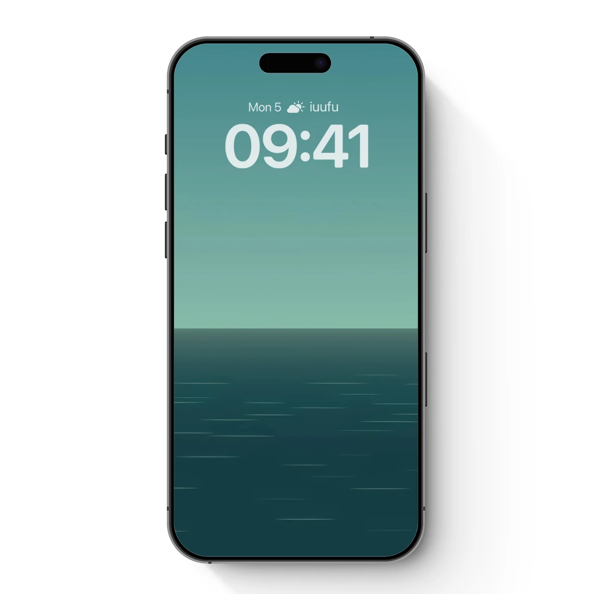 Horizon's Whisper: Minimalist Teal Serenity