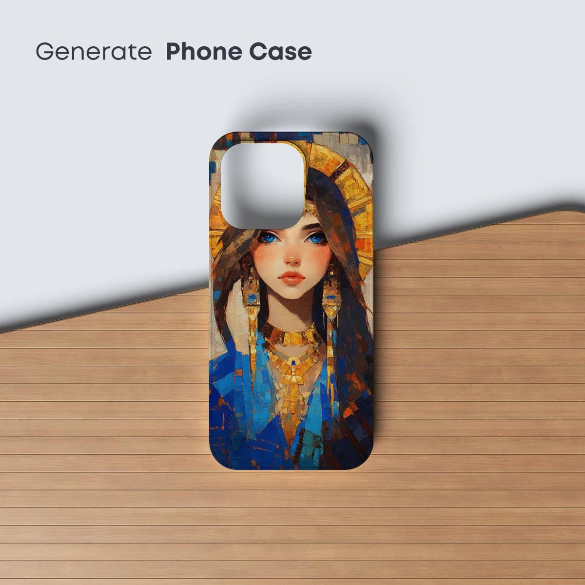 Eternal Pharaoh: Mosaic Majesty in Blue and Gold - Image 3