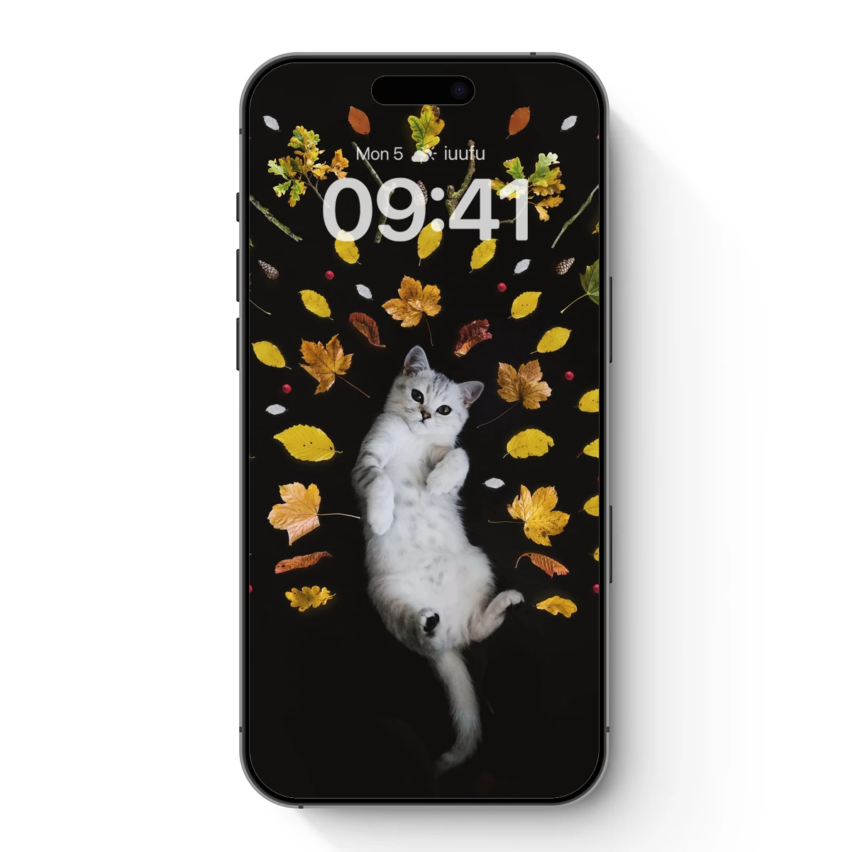 Feline Autumn Whimsy: A Cat Amidst Falling Leaves