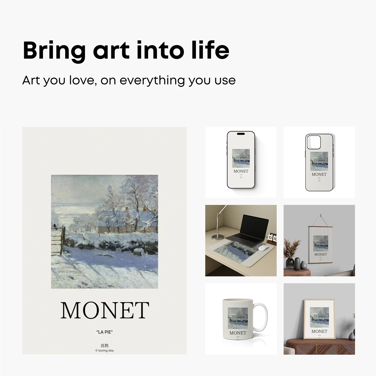 Monet's Snowy Serenity: 'La Pie' Winter Landscape - Image 2