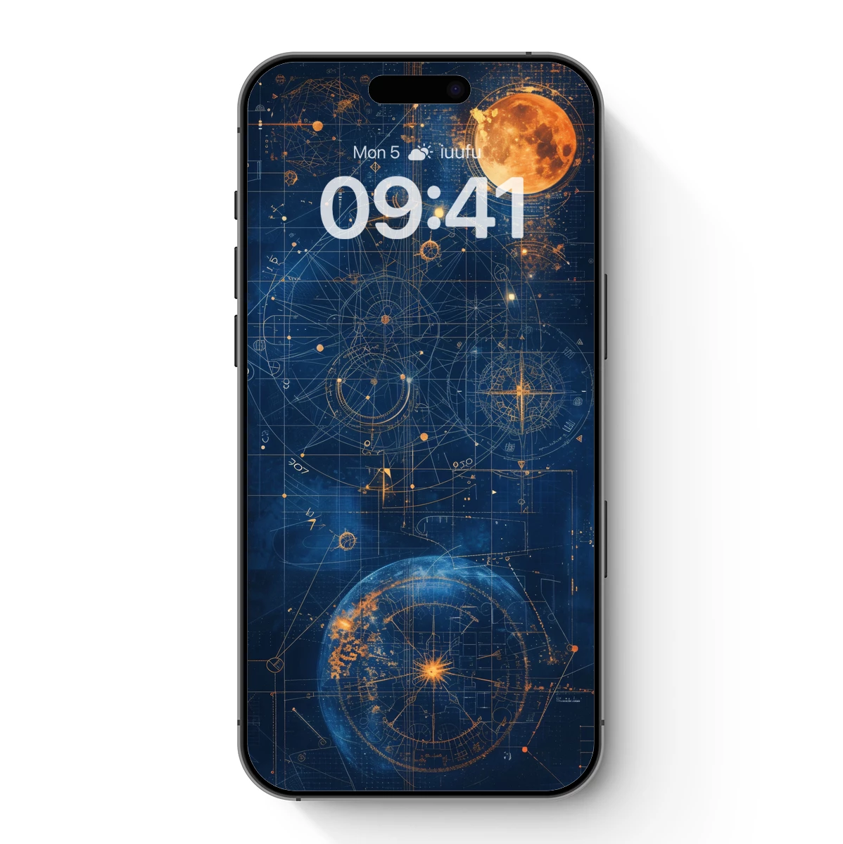 Celestial Blueprint: Moonlit Geometric Odyssey