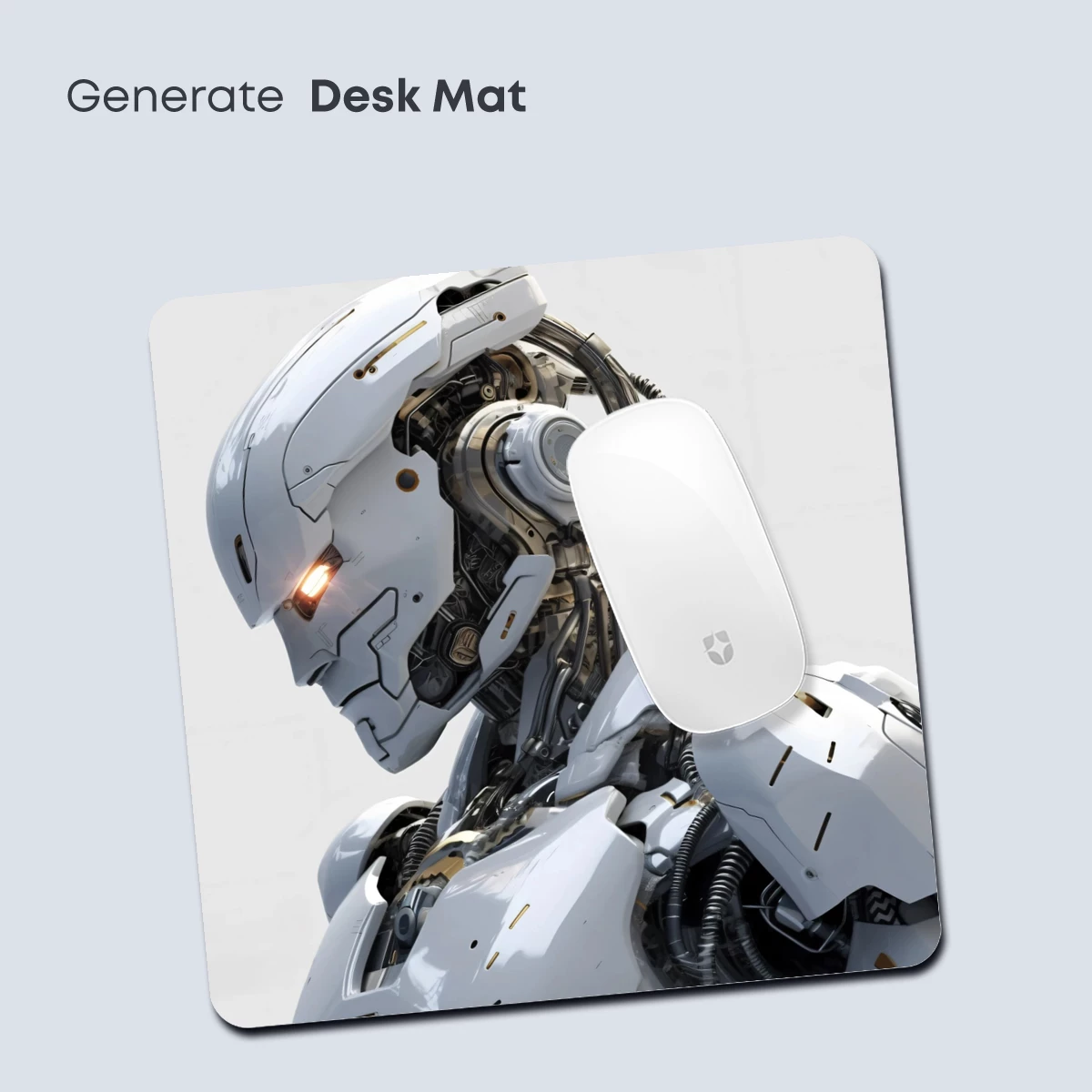 Futuristic Cybernetic Warrior: White and Gold Mech Art - Image 4
