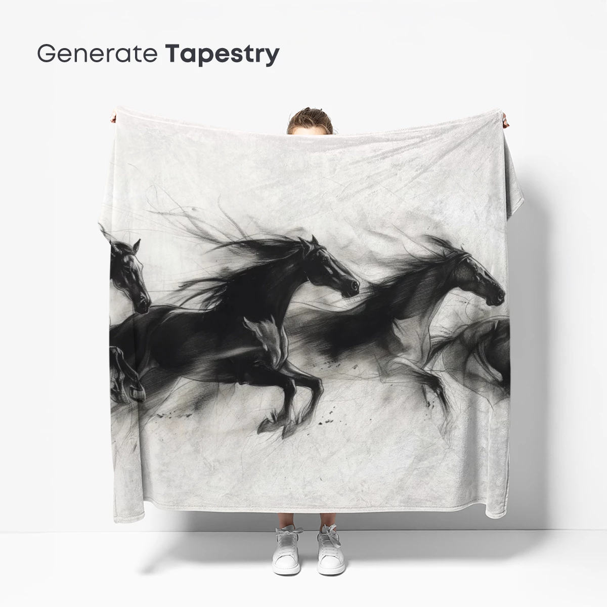 Ink-Splashed Gallop: Energetic Horses in Motion - Image 5
