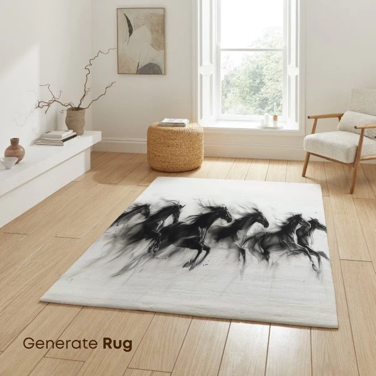 Ink-Splashed Gallop: Energetic Horses in Motion - Image 6