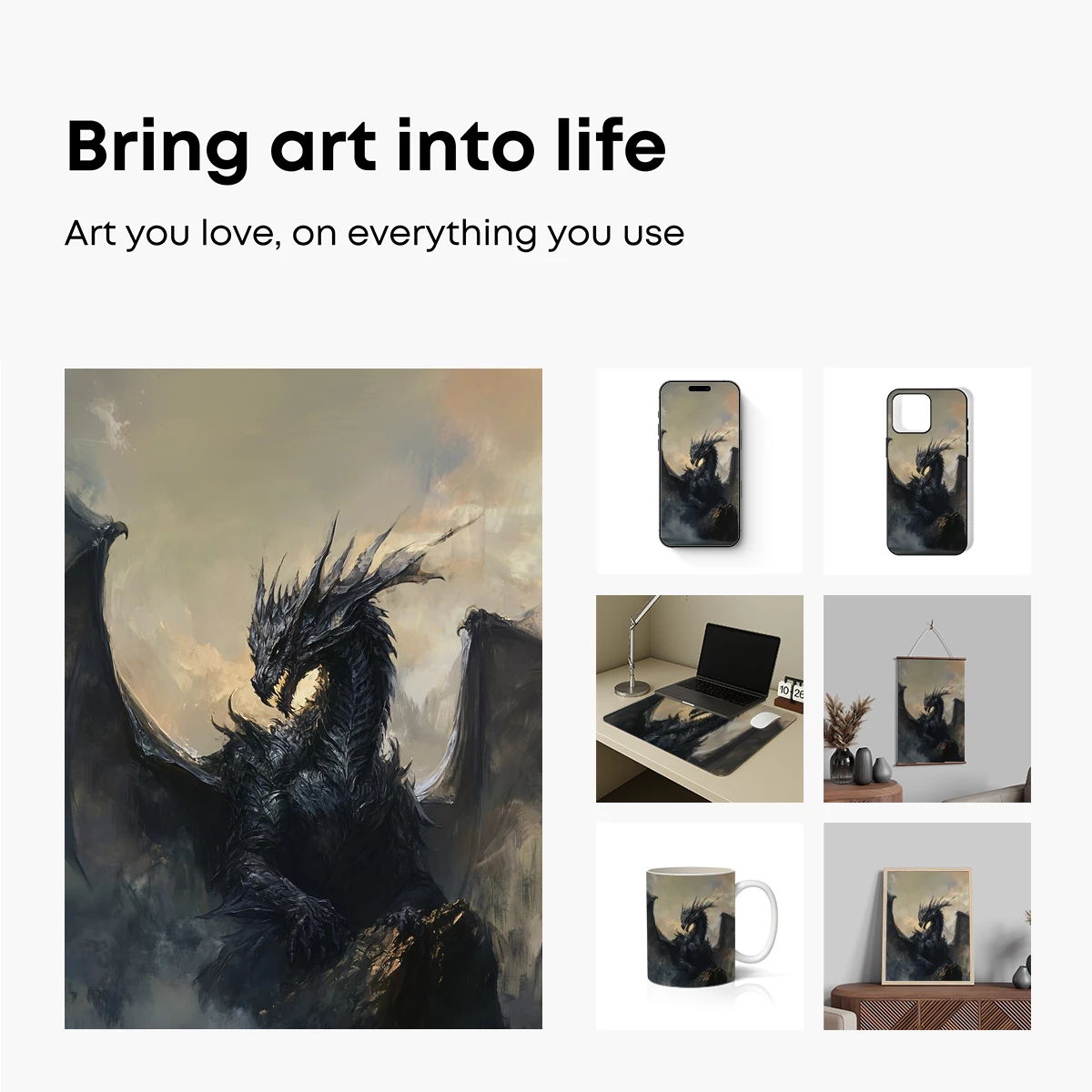 Eternal Dragon's Vigil: Gothic Fantasy Art - Image 2