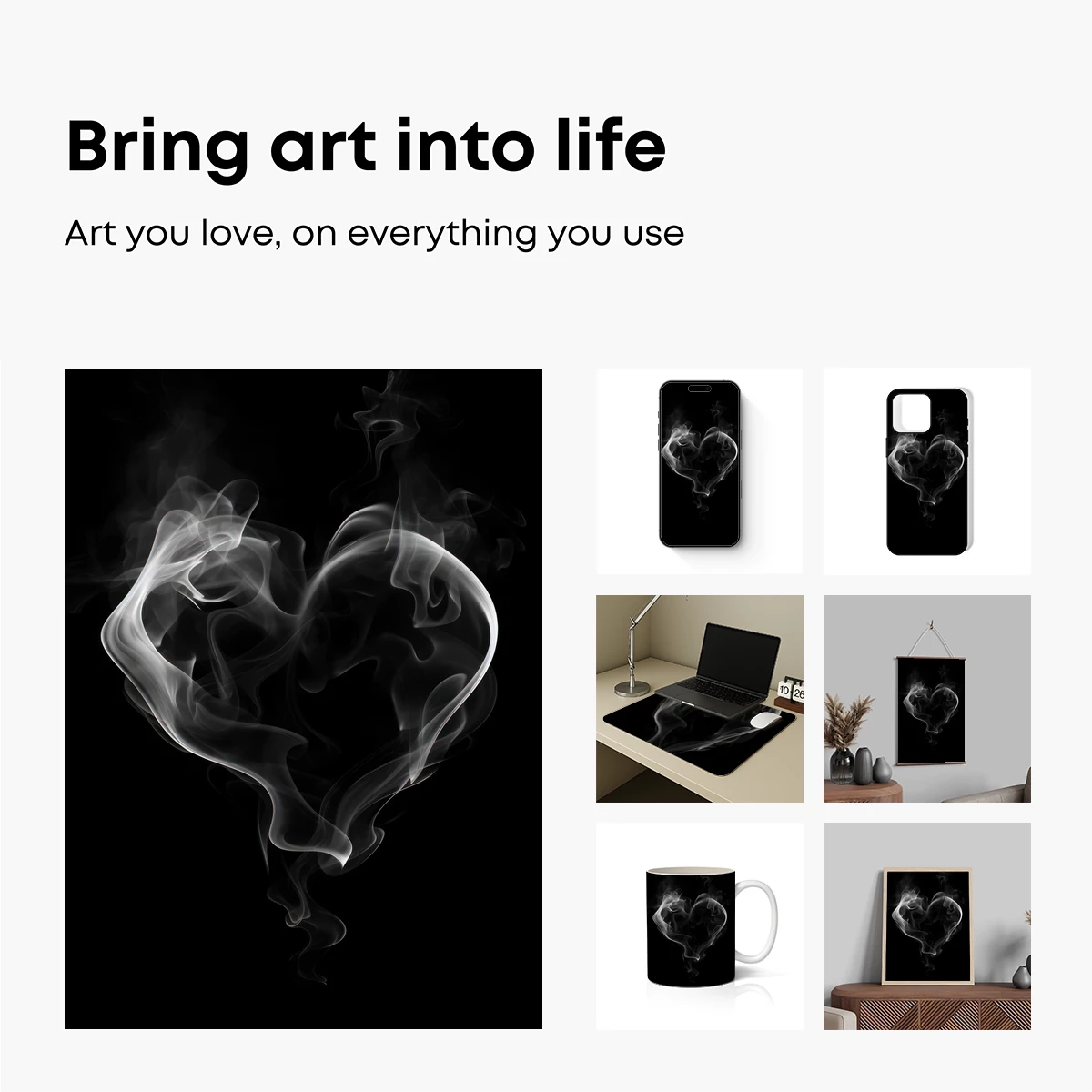 Ethereal Smoke Heart: A Dance of Love and Mystery - Image 2