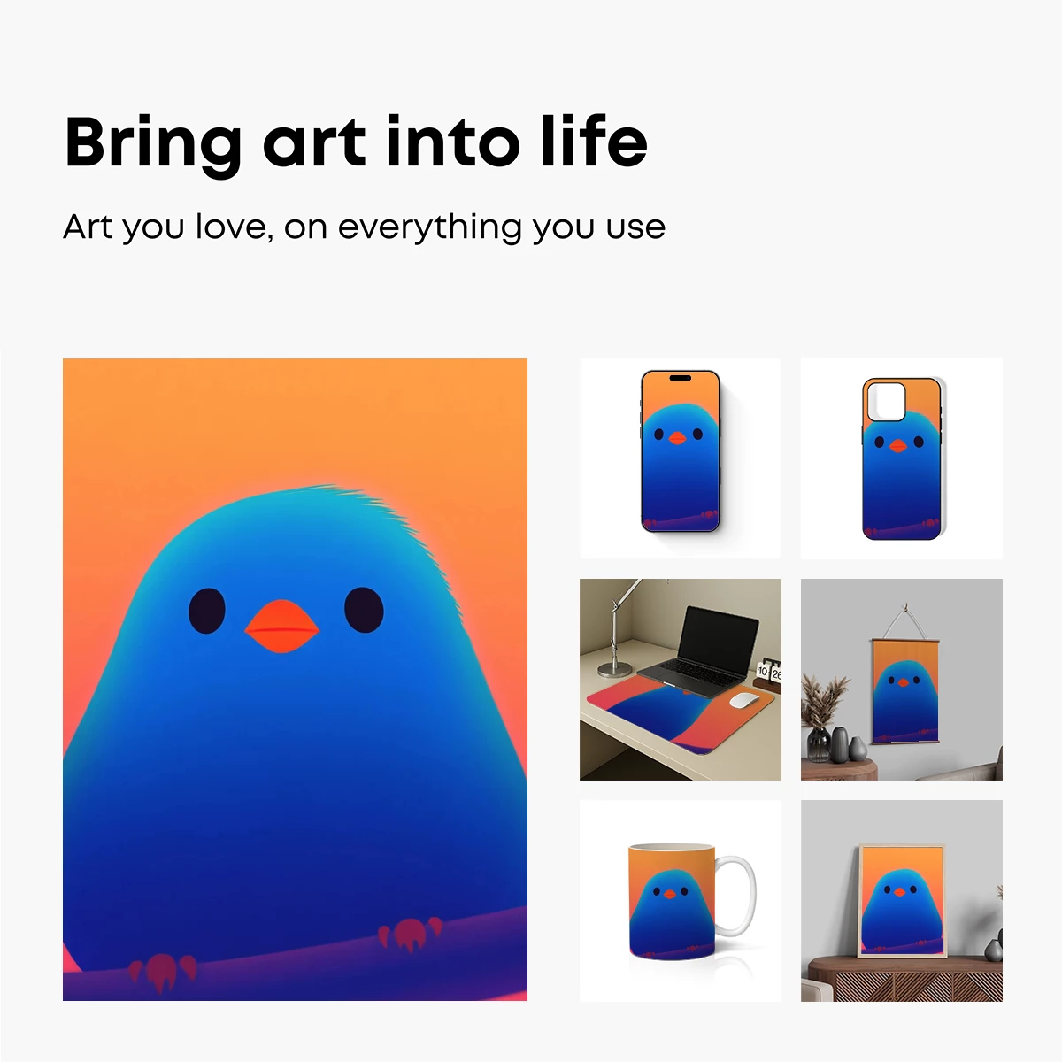 Chill Blue Bird at Sunset Glow - Image 2