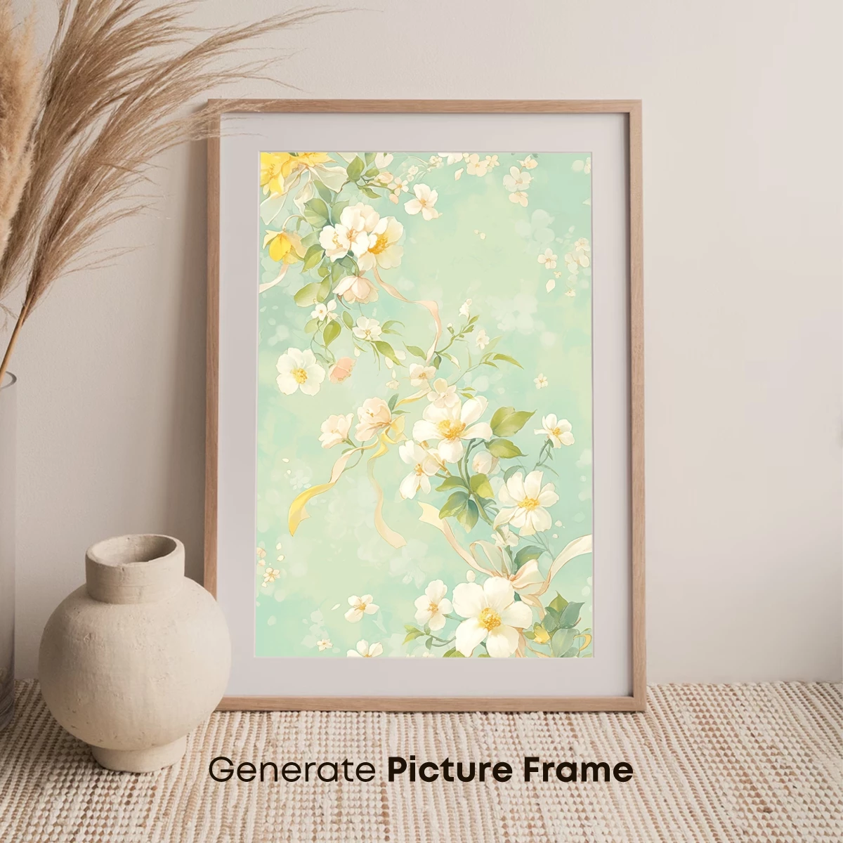 Ethereal Blossoms: Ribbon-Tied Floral Fantasy - Image 7