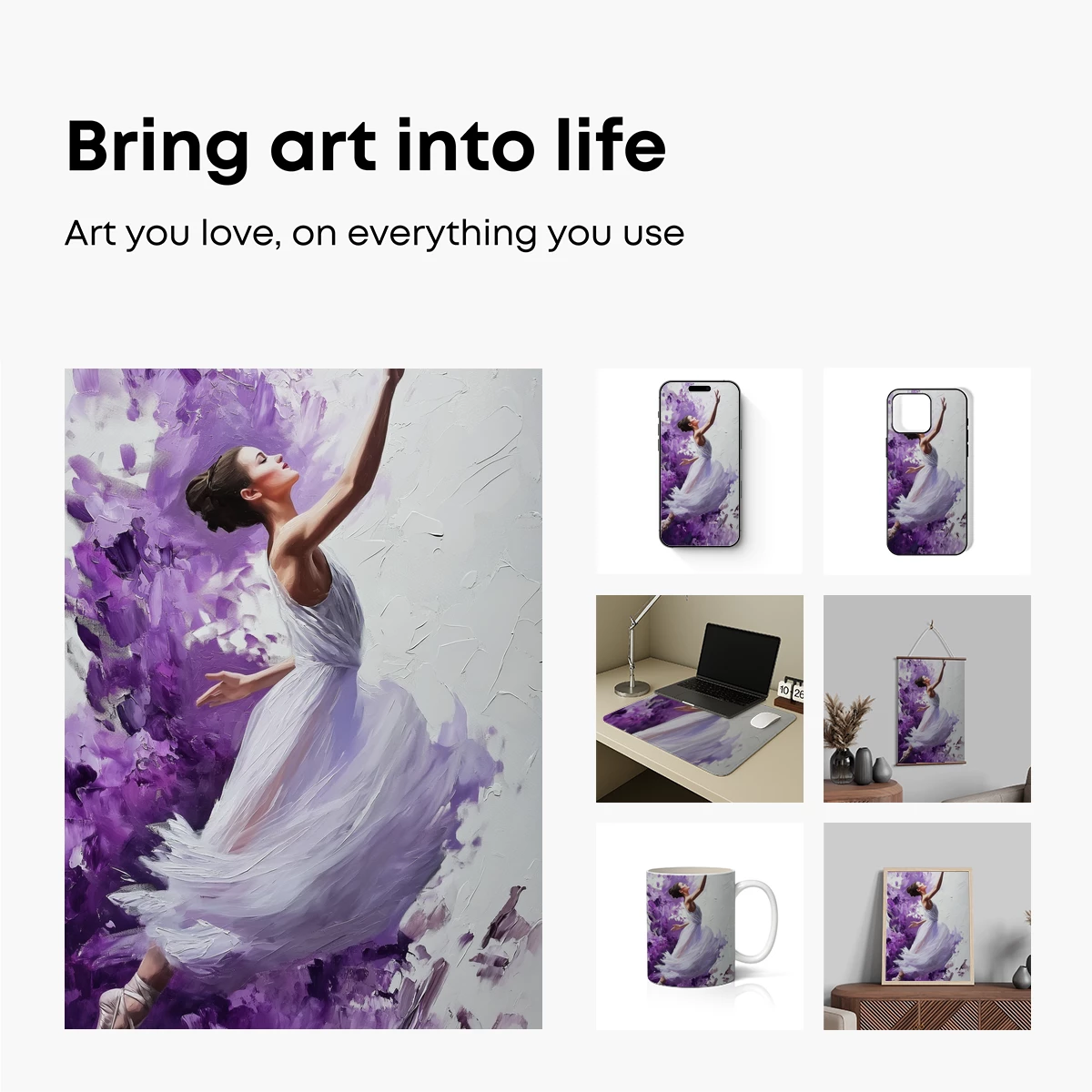 Ethereal Ballet: Purple Brushstrokes in Motion - Image 2