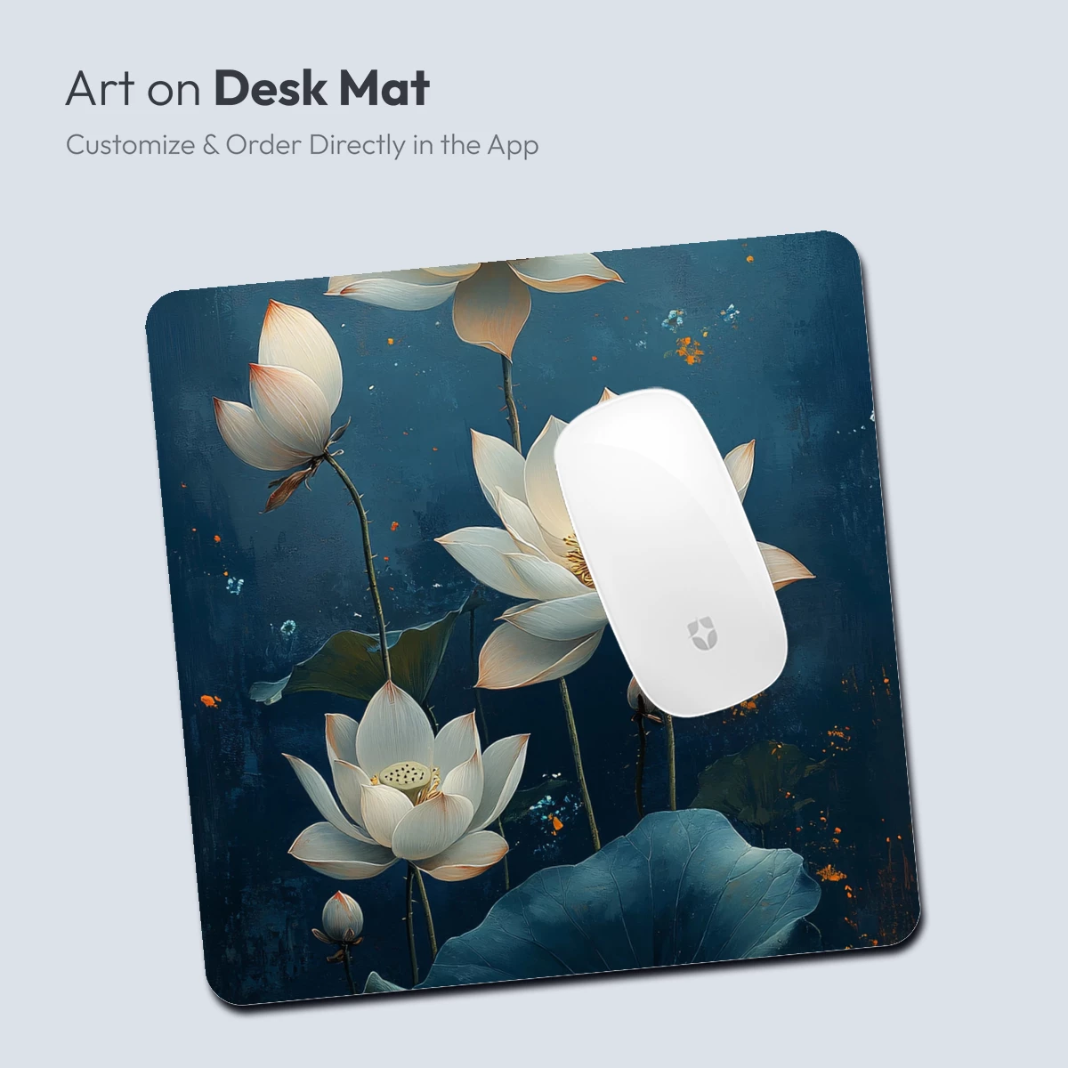 Ethereal Lotus Blooms in Midnight Blue - Image 4