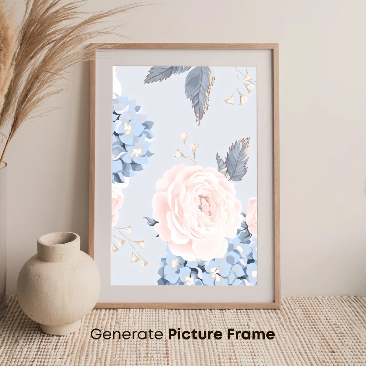 Ethereal Bloom: Soft Rose Amidst Hydrangeas - Image 7