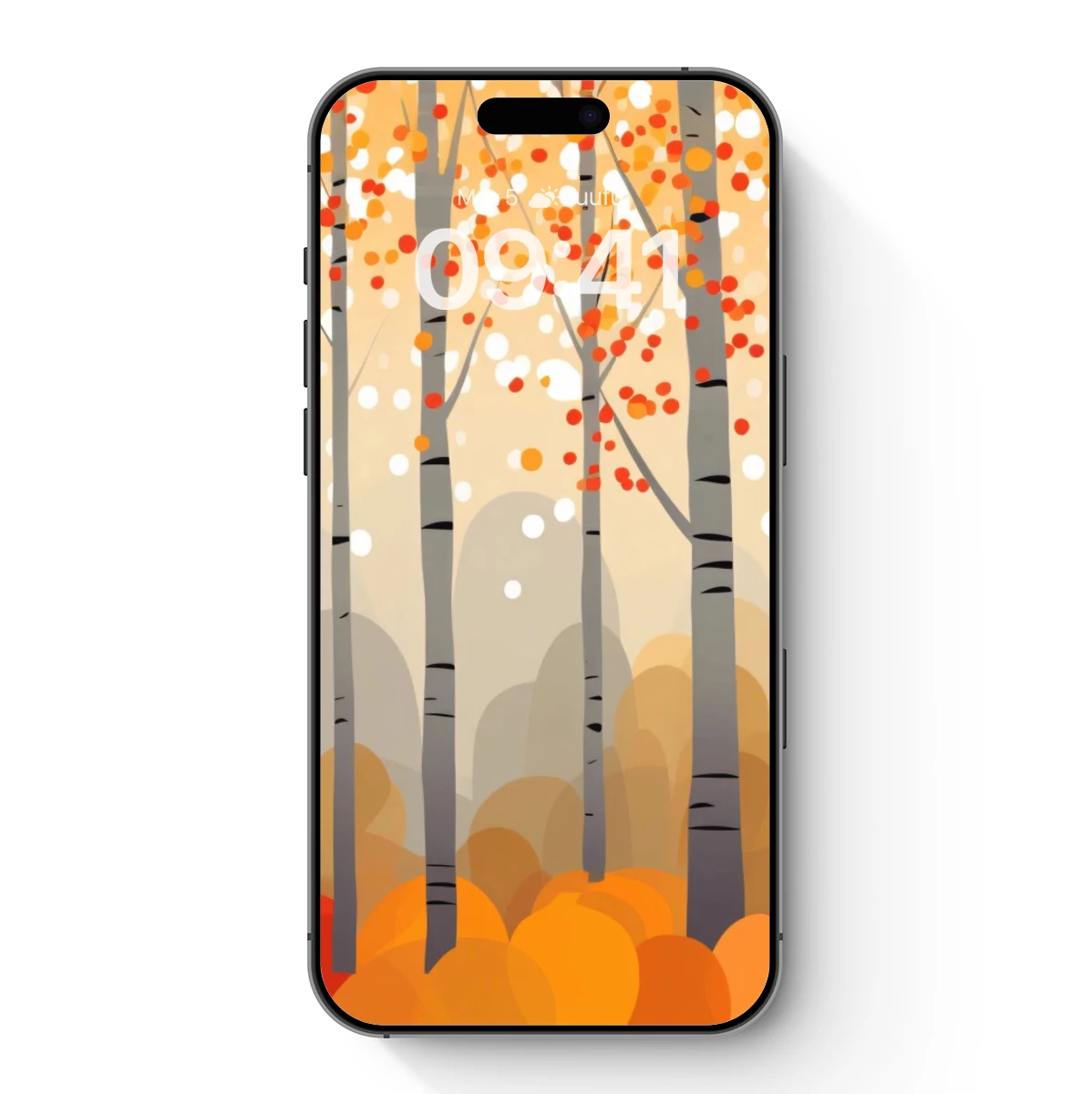 Autumn Birch Symphony: Vibrant Forest Canopy