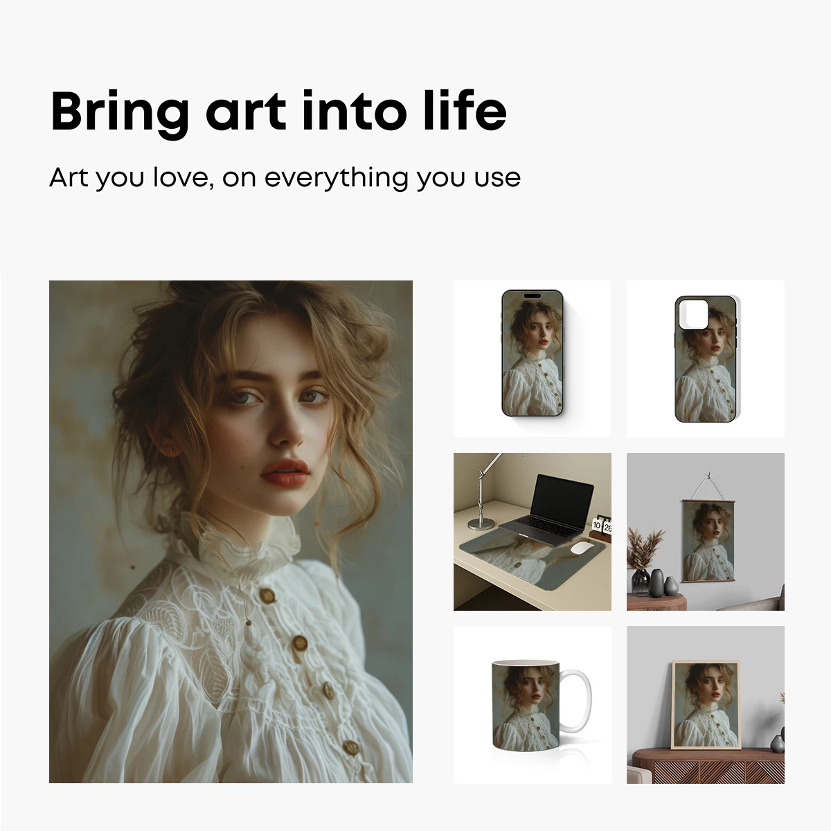 Elegant Victorian Muse in White Lace - Image 2