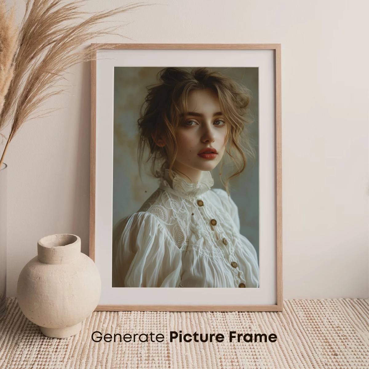 Elegant Victorian Muse in White Lace - Image 7