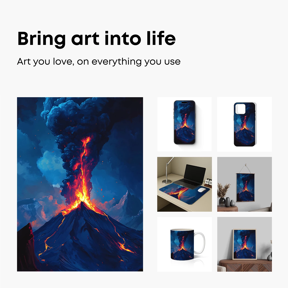 Erupting Volcano: Inferno in the Night Sky - Image 2