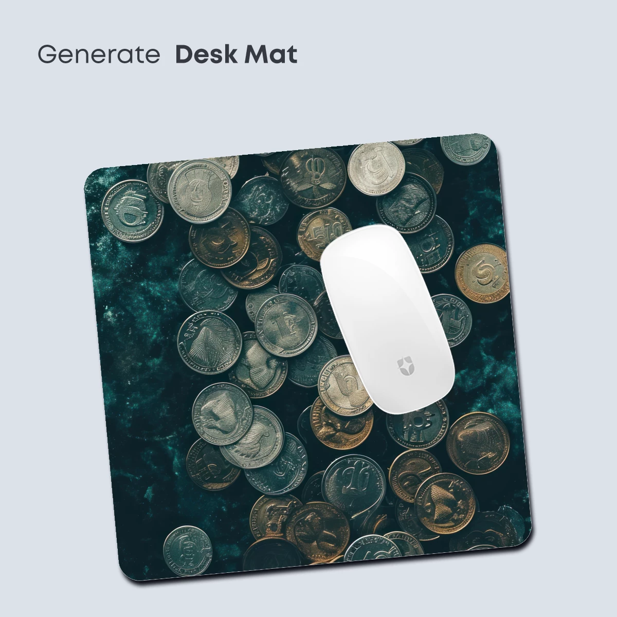 Coin Cascade: Metallic Symphony in Teal - Image 4