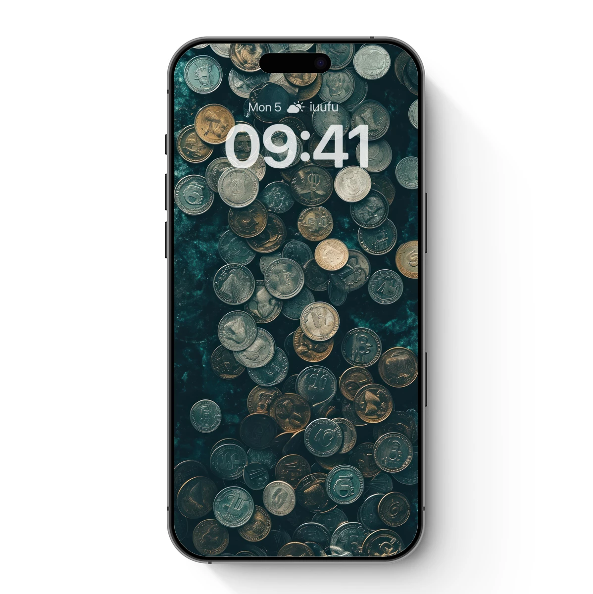 Coin Cascade: Metallic Symphony in Teal