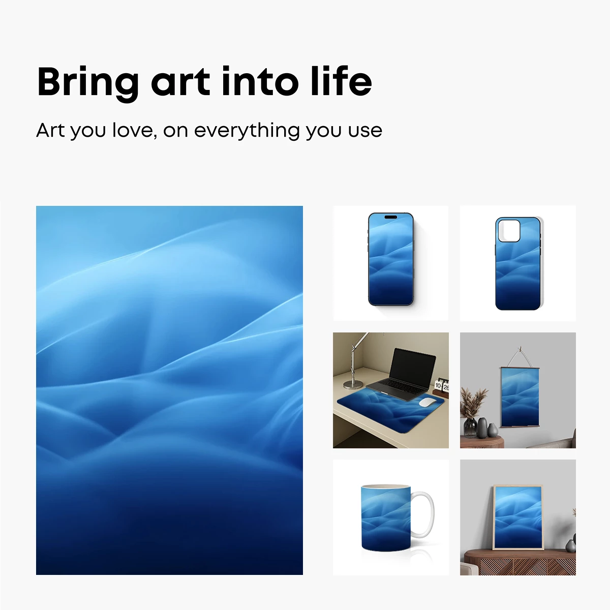 Ethereal Blue Waves: A Digital Ocean Symphony