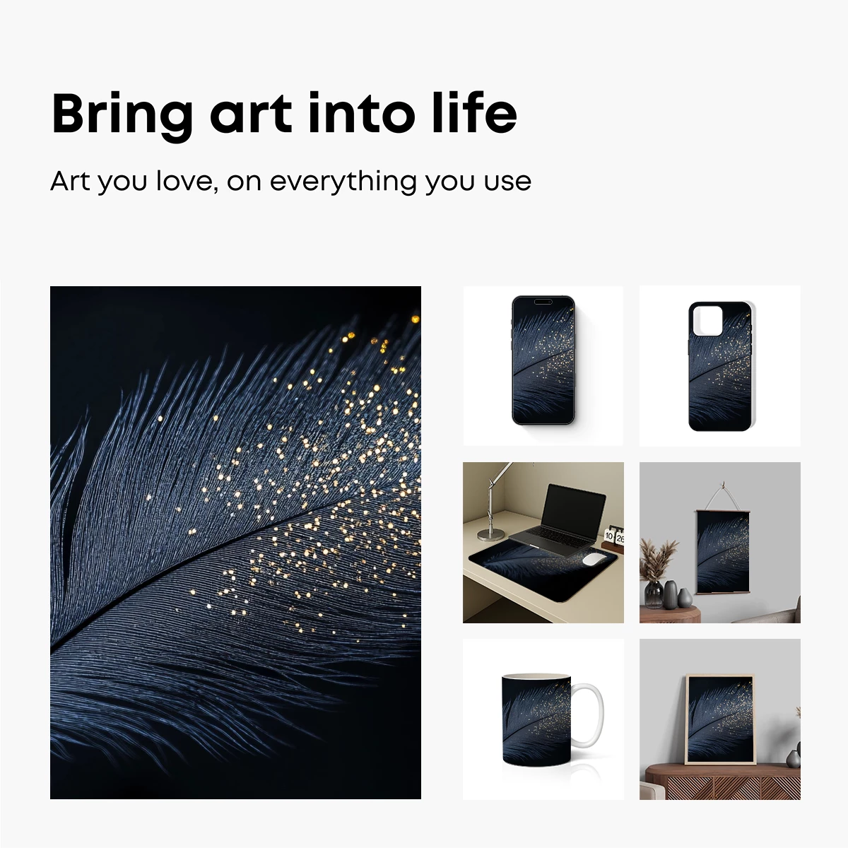 Glimmering Midnight Feather: A Symphony of Sparkles