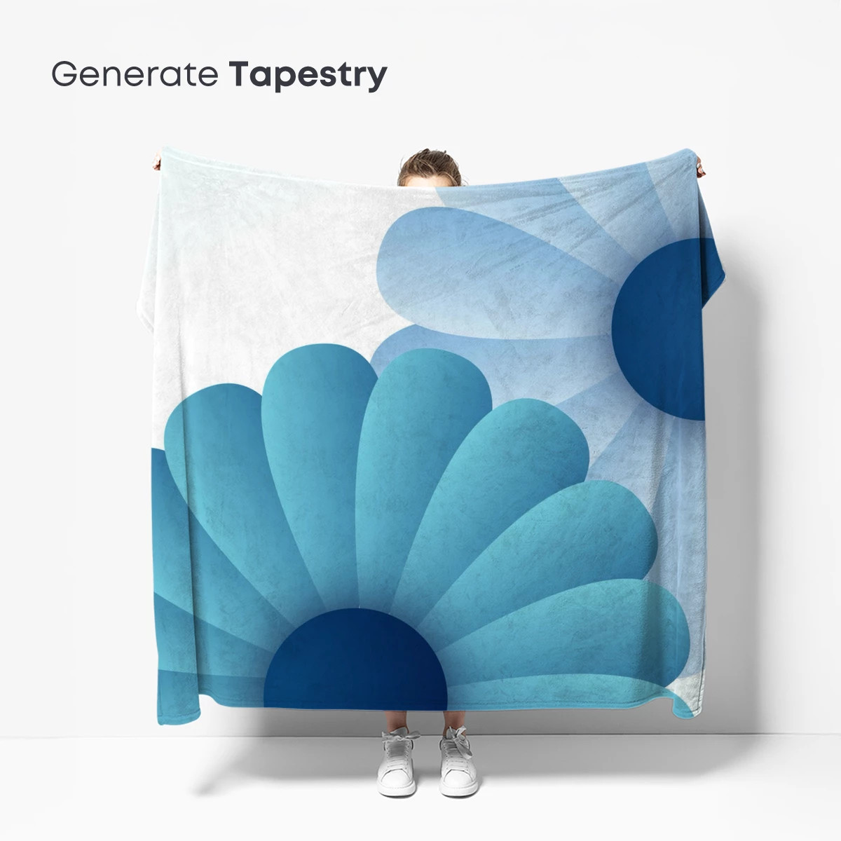 Blue Bloom Elegance: Abstract Floral Artistry - Image 5