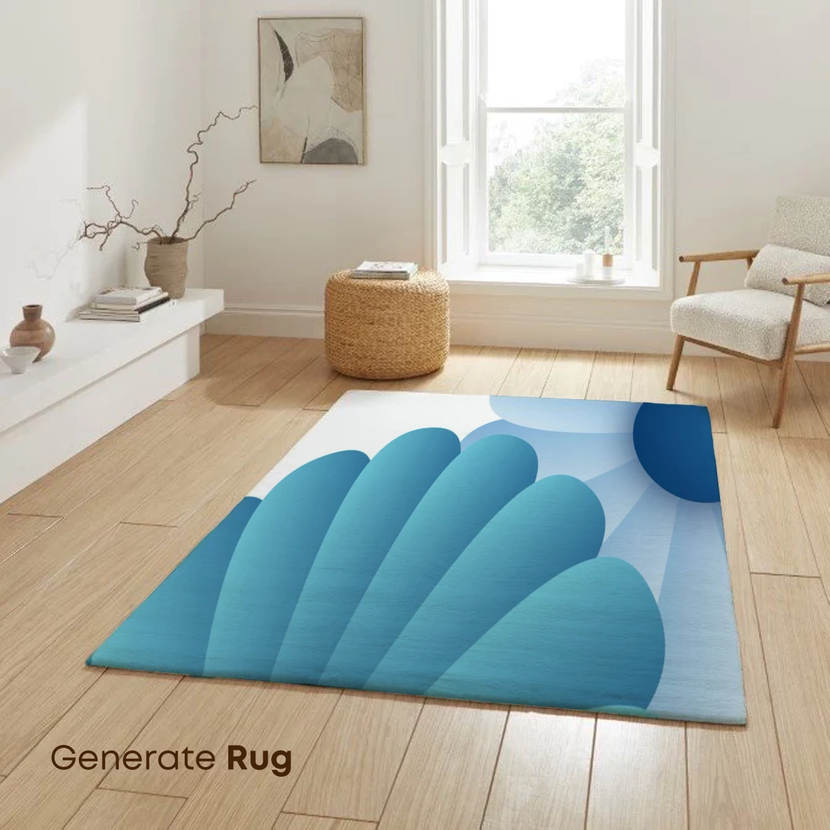 Blue Bloom Elegance: Abstract Floral Artistry - Image 6