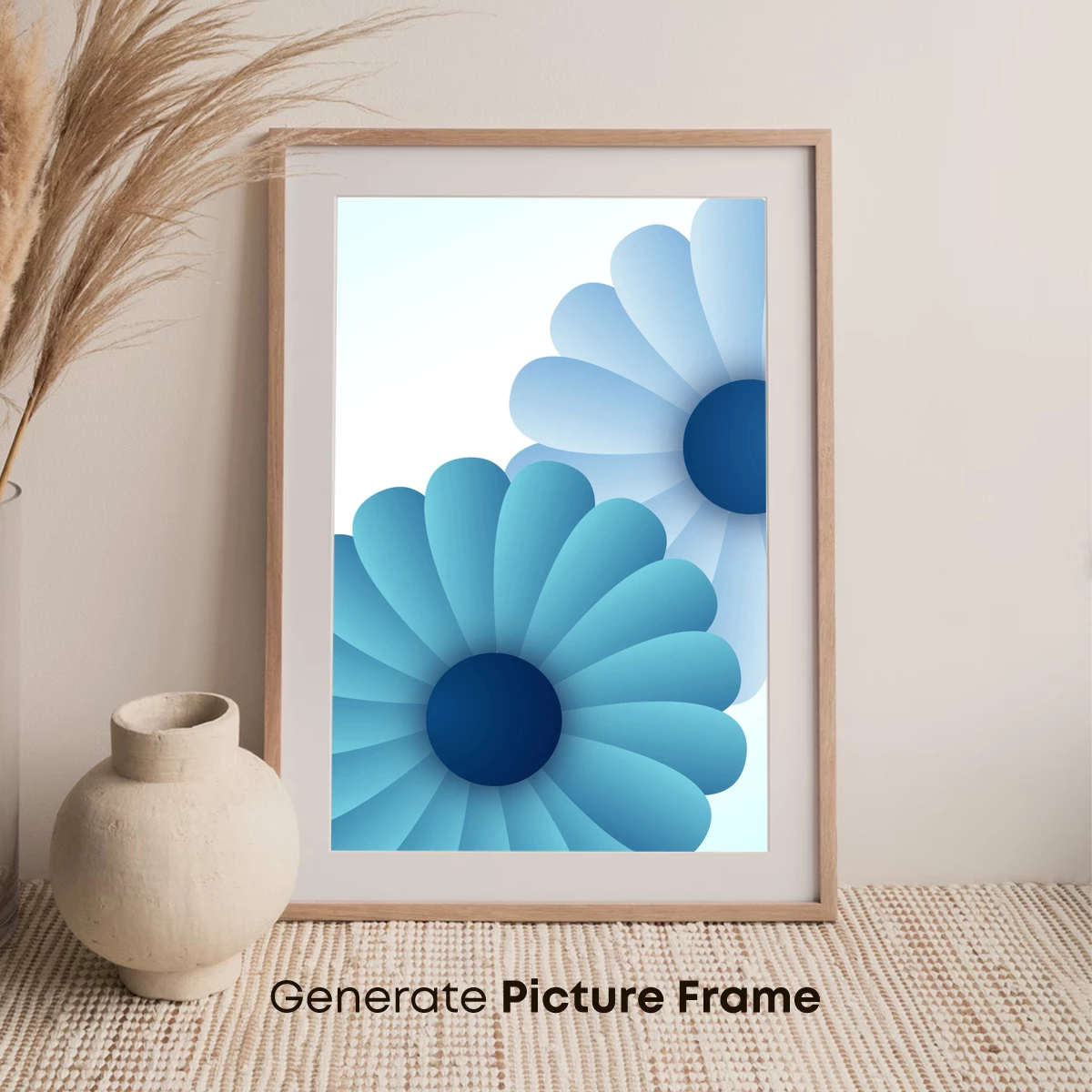 Blue Bloom Elegance: Abstract Floral Artistry - Image 7