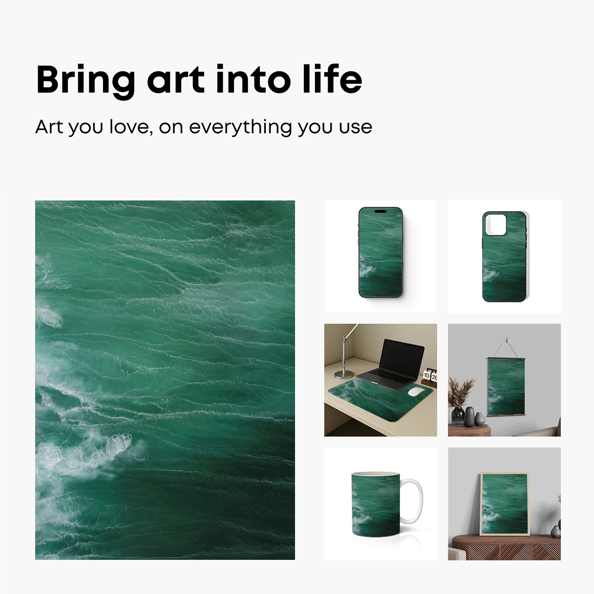 Aqua Serenity: Ocean's Whispering Waves - Image 2