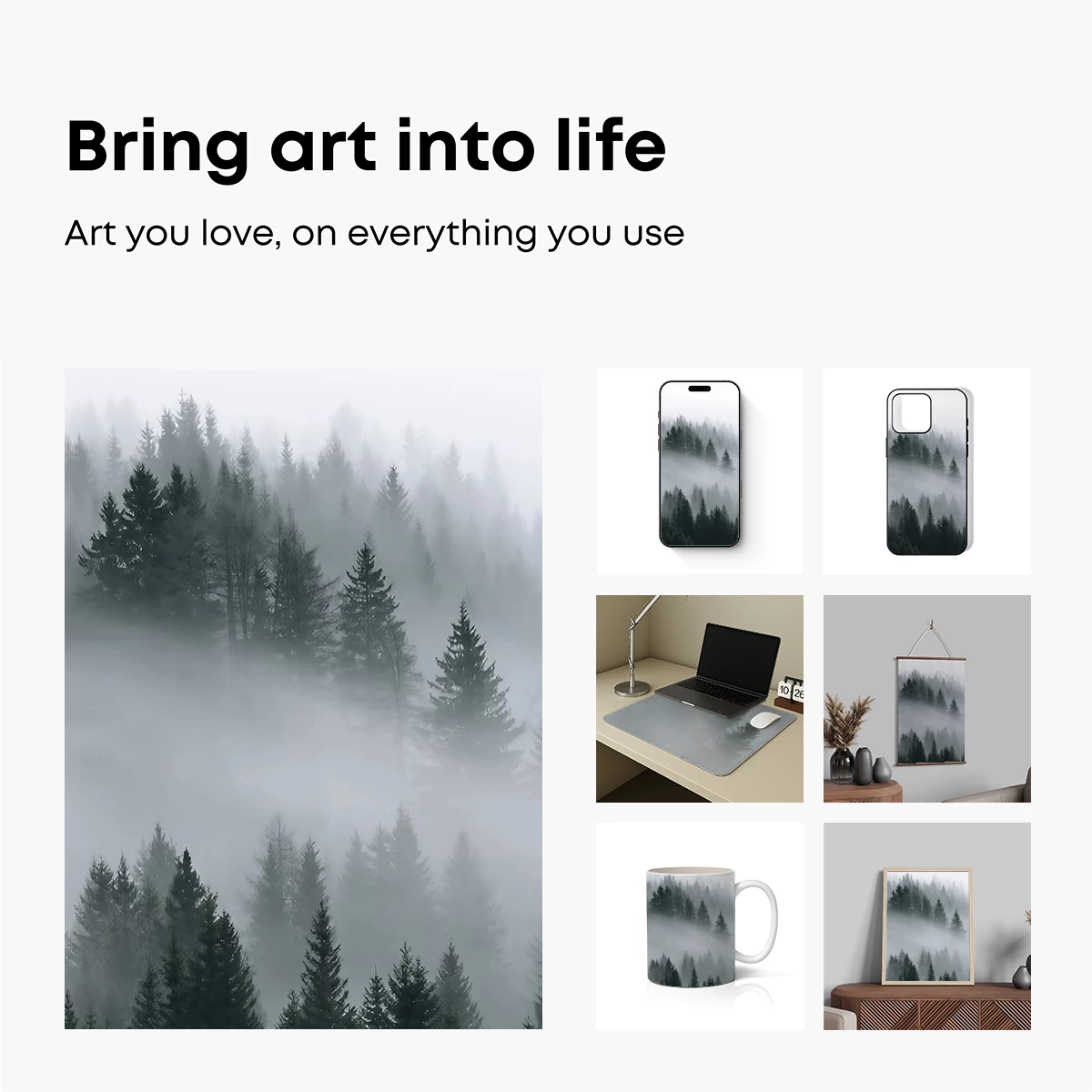 Misty Pine Canopy: A Veil of Silence - Image 2