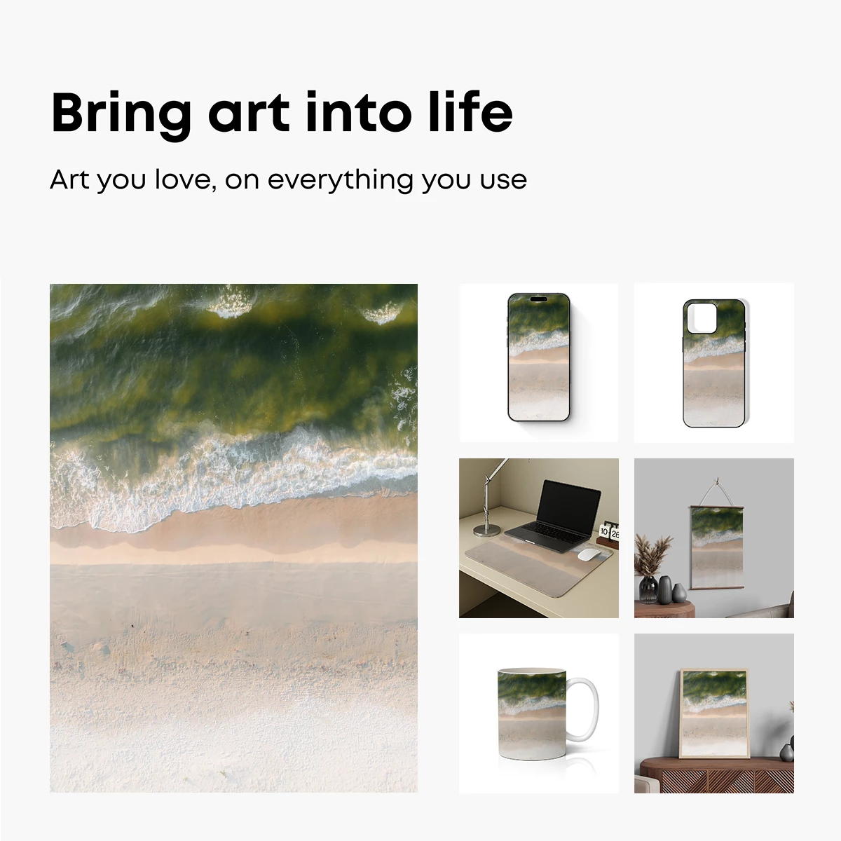 Aerial Serenity: Ocean Waves Meet Sandy Shores - Image 2