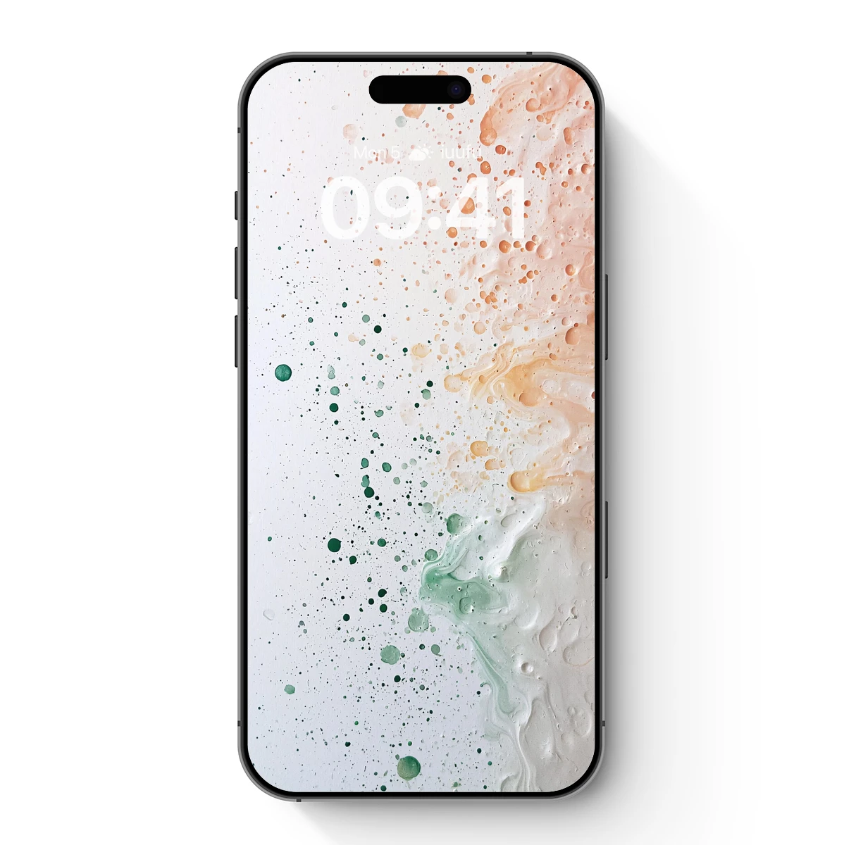 Abstract Splash Symphony: Peach and Mint Fusion