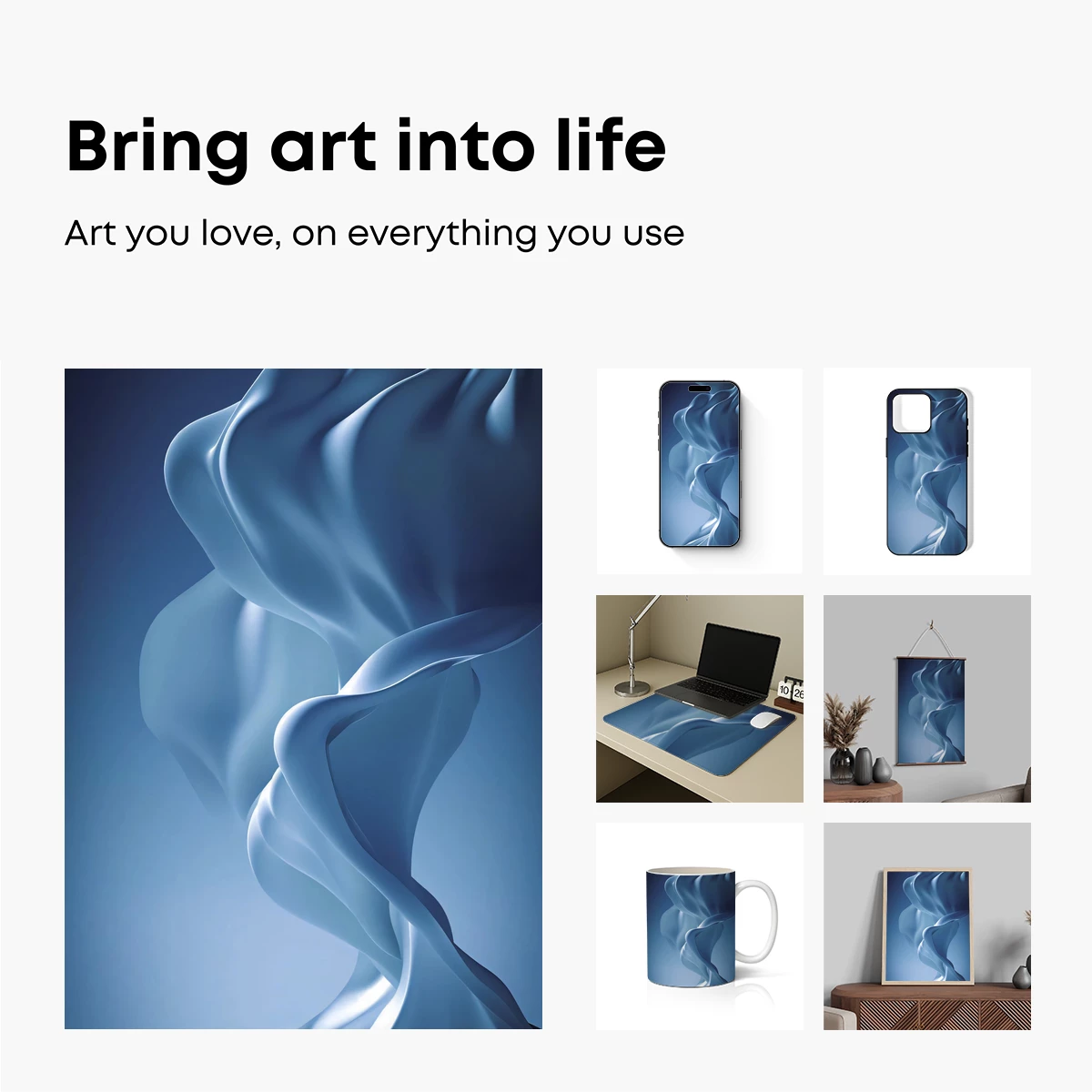 Ethereal Blue Waves: A Sculptural Odyssey - Image 2