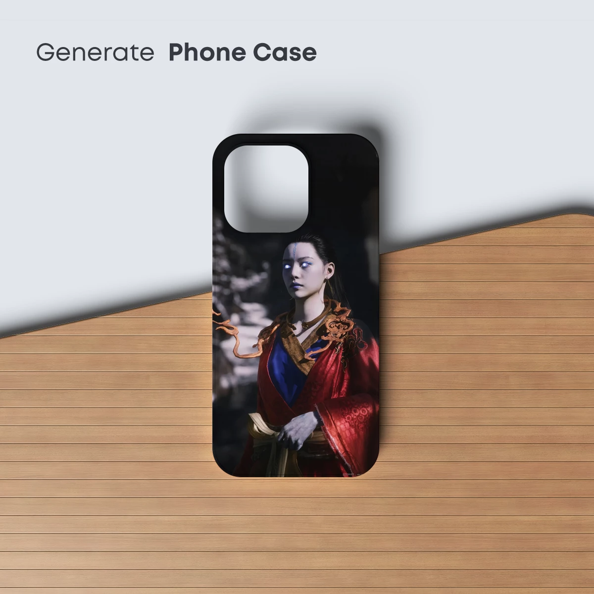 Ethereal Warrior in Crimson Robes: A Fantasy Vision - Image 3