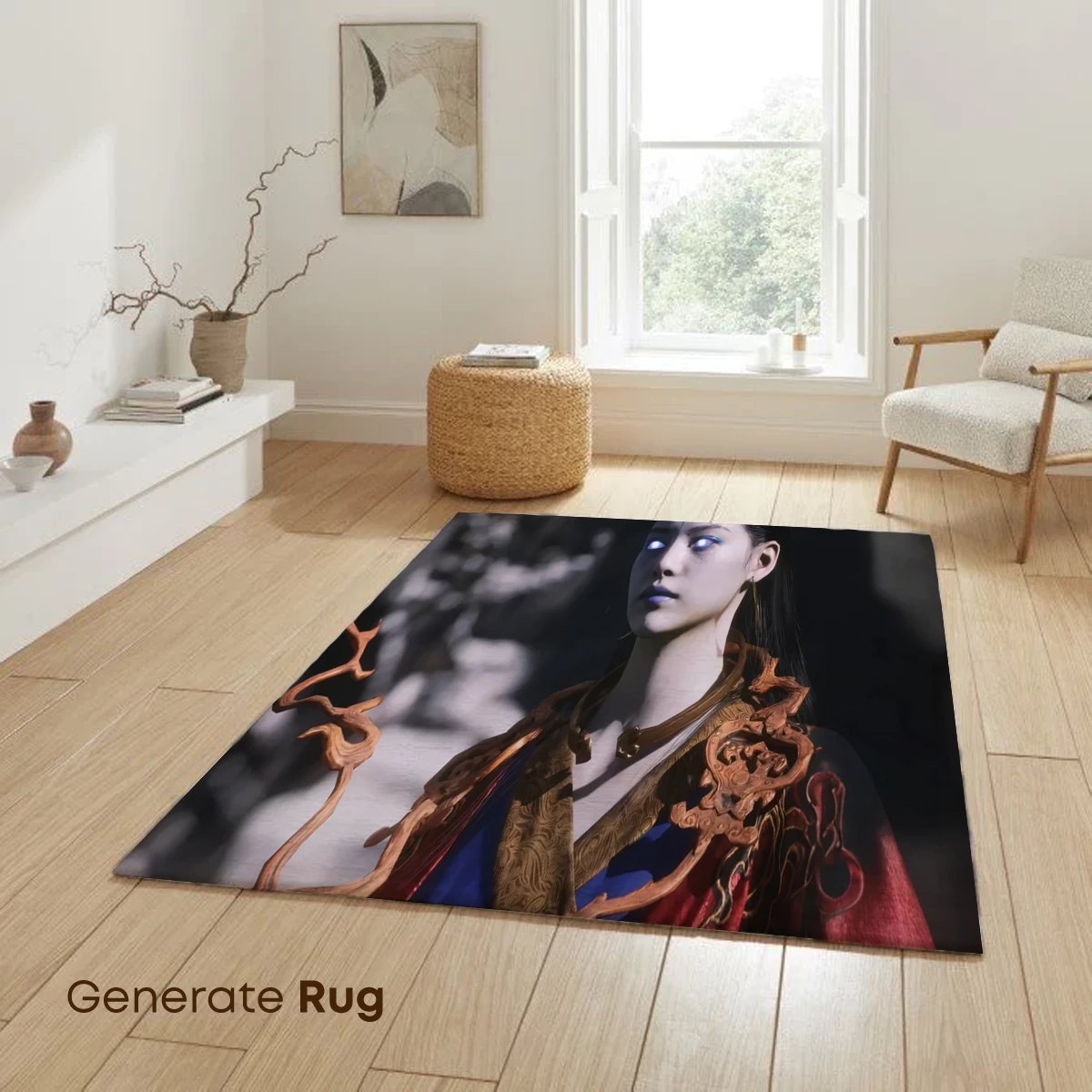 Ethereal Warrior in Crimson Robes: A Fantasy Vision - Image 6