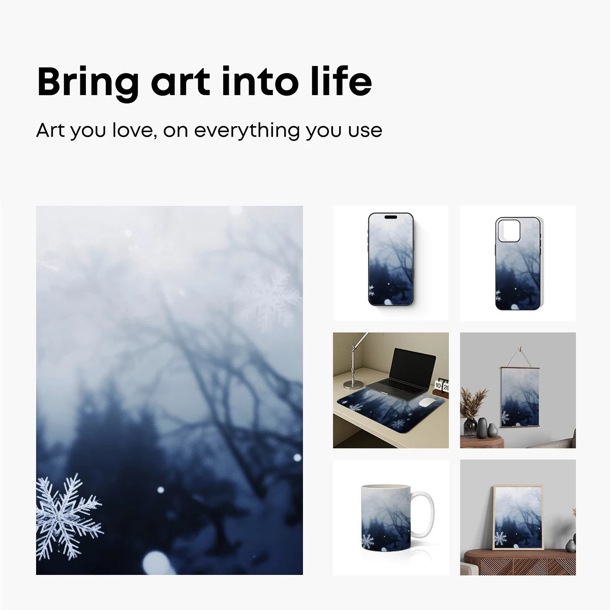 Frosty Forest Whispers: Snowflake Serenity