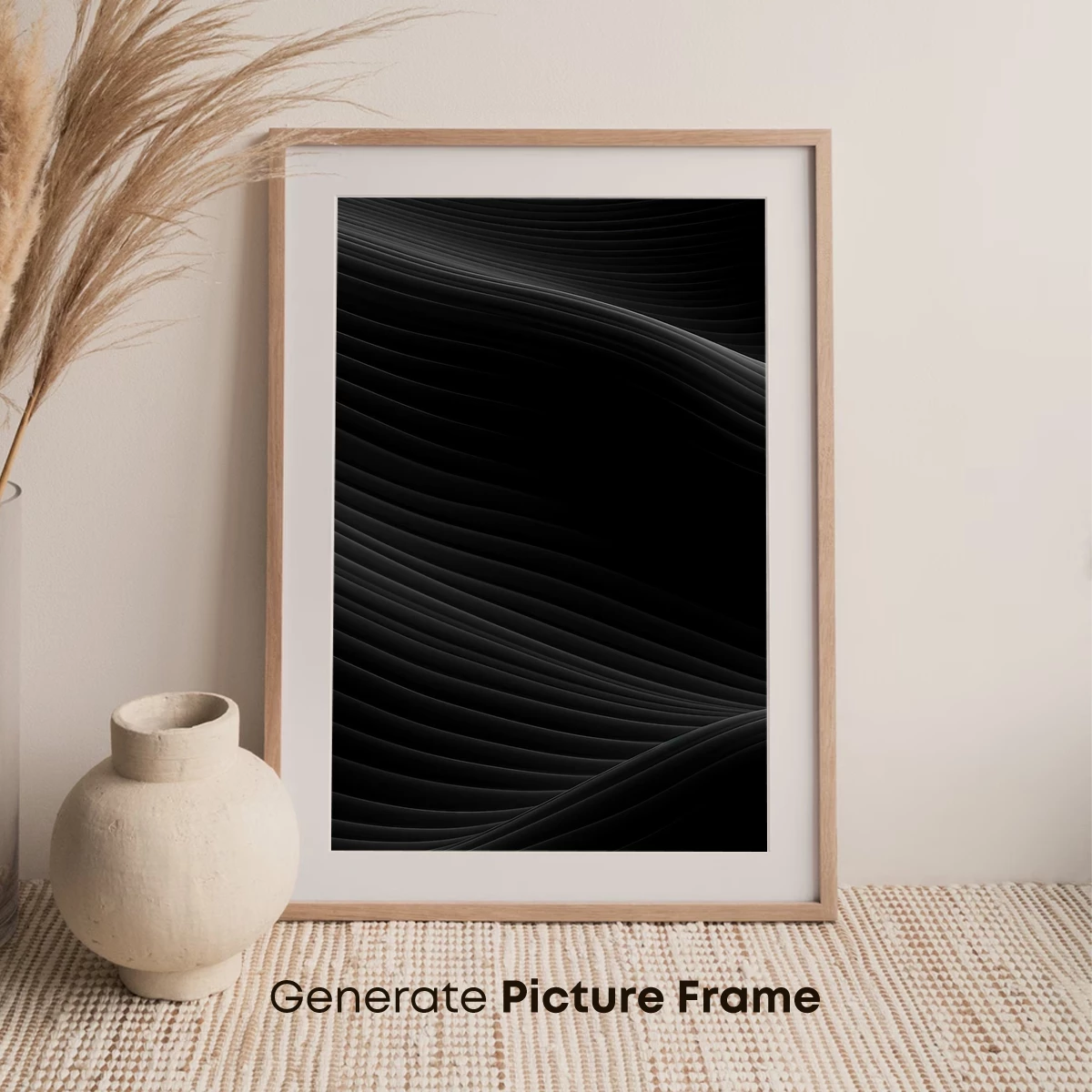 Elegant Dark Waves: A Study in Shadow and Form - Image 7