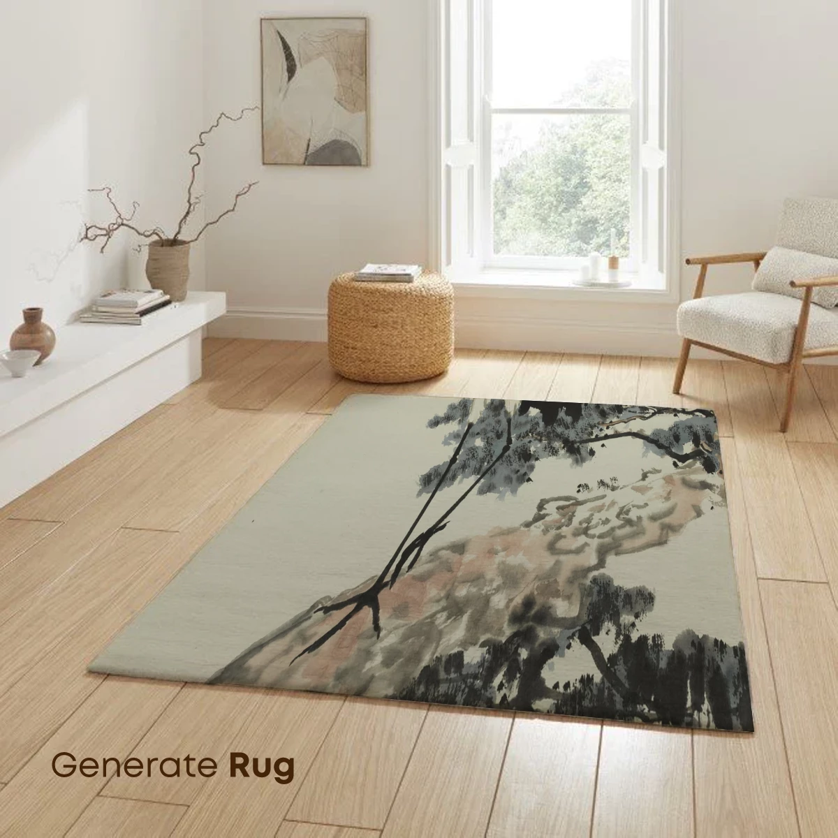 Elegant Crane Amidst Pine: Ink Art Harmony - Image 6