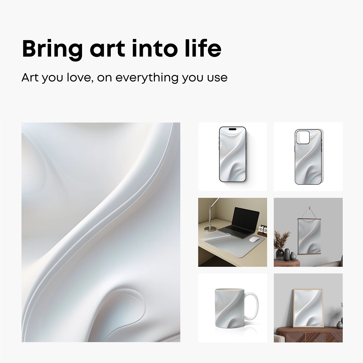 Elegant White Waves: A Symphony of Flowing Curves - Image 2