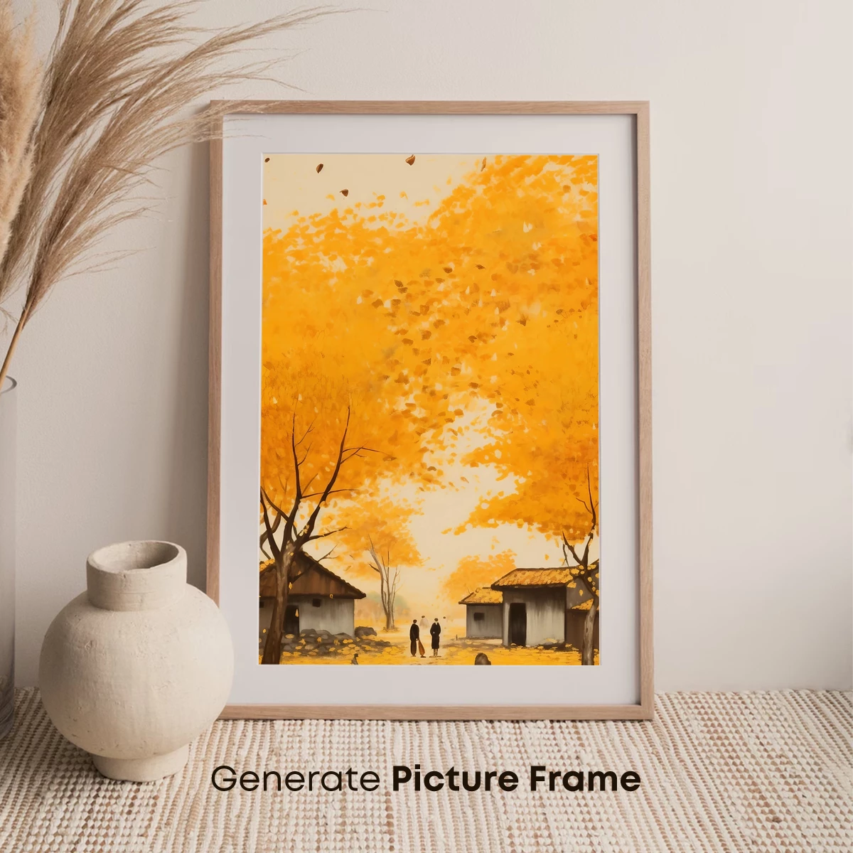 Autumn's Golden Embrace: A Village Symphony - Image 7